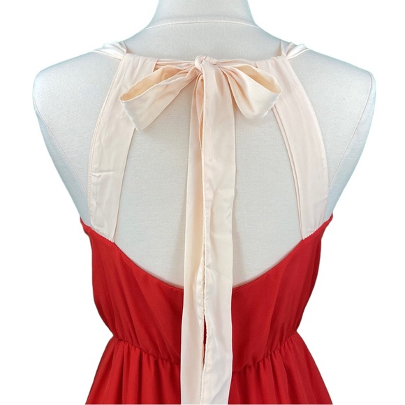 Lulu’s Red and Cream Mini Blouson Halter Dress - Picture 9 of 16